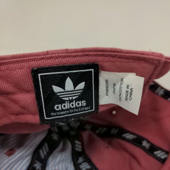 Adidas Trefoil 3 Stripes Women's Slideback Hat Red OSFW Embroidered - Picture 7 of 7